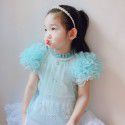 Sweet Bud Sleeve Top Princess Dress New Girls' Short Sleeve T-shirt Popular Children's Wear 