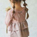Autumn and winter new children's wear top Waffle panel ruffle design lovely long-sleeved T-shirt bottom shirt girls 