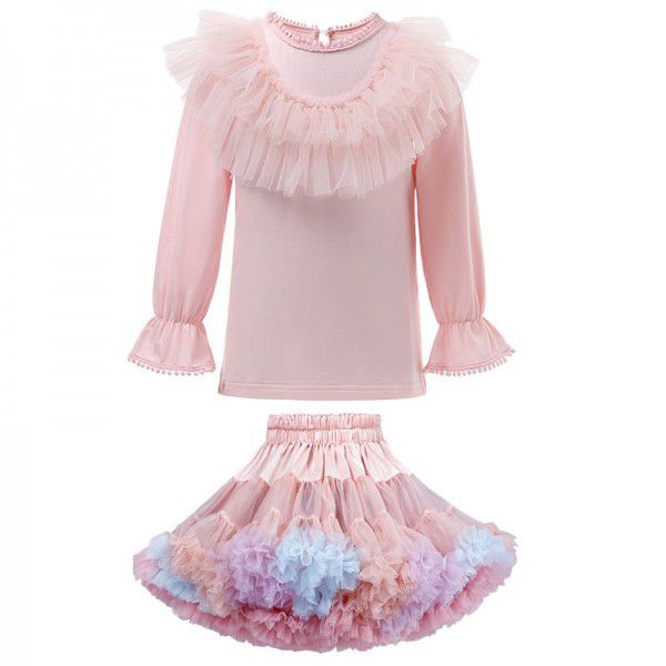Autumn new girls' bottoming shirt Western-style versatile long-sleeved T-shirt winter baby children's round-neck top 