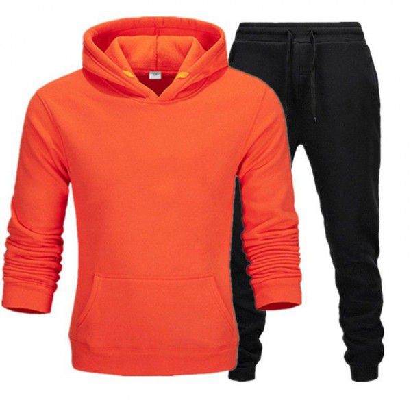 Autumn and winter men's sweater suit casual sports suit plush sweater suit men's hoodie 