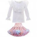 Autumn new girls' bottoming shirt Western-style versatile long-sleeved T-shirt winter baby children's round-neck top 
