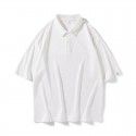 Summer new men's trend POLO shirt Youth loose casual large lapel short-sleeved cotton T-shirt Men's wear 