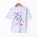 Summer New Print Parent-child Short Sleeve T-shirt Casual Women's Fashion Loose Round Neck Mercerized Cotton Bottom Top 