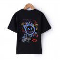 Summer New Print Parent-child Short Sleeve T-shirt Casual Women's Fashion Loose Round Neck Mercerized Cotton Bottom Top 