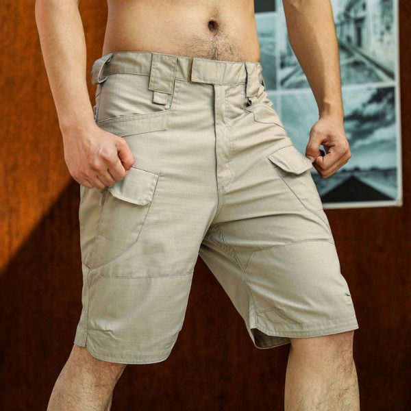 Urban tactical shorts Outdoor work shorts Men's tactical pants Plaid fabric 