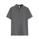 Japanese heavy cotton polo T-shirt Paul shirt Loose business men's polo shirt Men's work clothes 