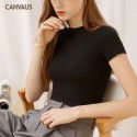 Women's new short style with navel exposed, short sleeved modal slim summer round neck T-shirt for women