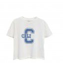 Summer New CE Blue C-Letter Printing Short Sleeve Round Neck T-shirt Women's Sexy Trend