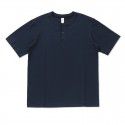 Heavyweight Henry Neck Short Sleeve American Vintage Cotton Tough Guy Fitness Simple T-shirt for Men