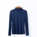 Women's autumn long sleeved T-shirt Women's solid color high neck modal base coat Women's autumn top
