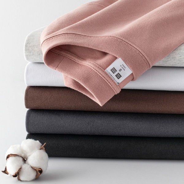 Autumn long-sleeved white cotton t-shirt women's all-cotton solid color basic round neck bottom shirt 