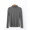 Women's autumn long sleeved T-shirt Women's solid color high neck modal base coat Women's autumn top