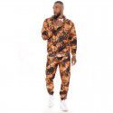 New Men's Casual Sports Set Digital Printing Sweater Hooded Pants Two Piece Set for Men 