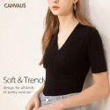 Summer Women's New Western Style Cotton V-neck Short Sleeve Short Sleeve Slim Fit Top T-shirt for Women