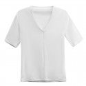 Summer Women's New Western Style Cotton V-neck Short Sleeve Short Sleeve Slim Fit Top T-shirt for Women