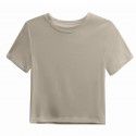 Women's new short style with navel exposed, short sleeved modal slim summer round neck T-shirt for women