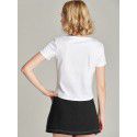 T-shirt Women's Short Cotton High Waist Summer Loose Simple Round Neck Korean Versatile Solid Color T-shirt 