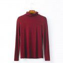 Women's autumn long sleeved T-shirt Women's solid color high neck modal base coat Women's autumn top