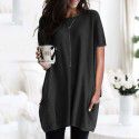 Summer New European and American Short Sleeve Casual Pocket T-shirt Top Women 
