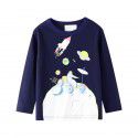 Autumn new European and American style brand children's t-shirt knitted children's bottom shirt cartoon long-sleeved children's t-shirt 