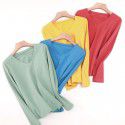 Summer New Underlay V-neck T-shirt Loose Solid and Simple