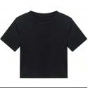 T-shirt Women's Short Cotton High Waist Summer Loose Simple Round Neck Korean Versatile Solid Color T-shirt 
