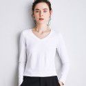 Summer New Underlay V-neck T-shirt Loose Solid and Simple