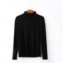 Women's autumn long sleeved T-shirt Women's solid color high neck modal base coat Women's autumn top