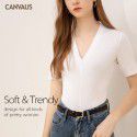 Summer Women's New Western Style Cotton V-neck Short Sleeve Short Sleeve Slim Fit Top T-shirt for Women