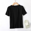 Spring New Ice Thread Cool Women's T-shirt Summer modal Garden Collar Short Sleeve Undercoat Women's Summer