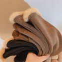 Girls' one-piece plush thickened chenille flared trousers, children's Korean version of foreign style, versatile warm casual pants 