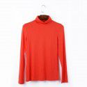 Women's autumn long sleeved T-shirt Women's solid color high neck modal base coat Women's autumn top