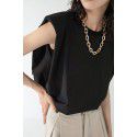 Summer French white right-angled shoulder vest, camisole, female minority design, thin shoulder pad, sleeveless T-shirt, loose top 
