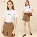 Summer new print short-sleeved t-shirt women's thin round neck cotton white cartoon top 