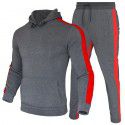 Striped sweater men's suit European and American casual sports fashion men's sweater suit 