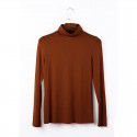 Women's autumn long sleeved T-shirt Women's solid color high neck modal base coat Women's autumn top