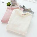 Children's cotton bottom shirt, girl's half-high neck T-shirt, medium and large children's versatility, autumn clothes, thick autumn and winter style 