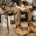 Chaopai Japanese vintage casual work pants Men's oversized loose leggings Harun pants Classic khaki pants 