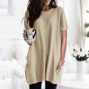 Summer New European and American Short Sleeve Casual Pocket T-shirt Top Women 
