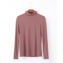 Women's autumn long sleeved T-shirt Women's solid color high neck modal base coat Women's autumn top