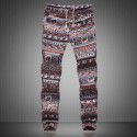 Summer floral cotton and hemp lace small leg capris men's slim Harun men's casual pants 