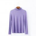 Women's autumn long sleeved T-shirt Women's solid color high neck modal base coat Women's autumn top