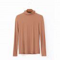 Women's autumn long sleeved T-shirt Women's solid color high neck modal base coat Women's autumn top