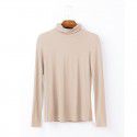 Women's autumn long sleeved T-shirt Women's solid color high neck modal base coat Women's autumn top
