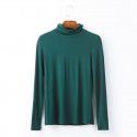 Women's autumn long sleeved T-shirt Women's solid color high neck modal base coat Women's autumn top