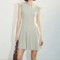 Summer New Elegant and Playful French Dress with Small Shoulders, Black Slim and Charming Skirt for Women