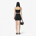 Spring/Summer New Cross Flower Split Dress Black Slim Fit Dress