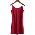 Solid color sexy lining with simulated silk satin suspender bottom pajama skirt minimalist home dress bottom skirt