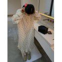 Cotton small homestead dress, fresh and floral dress, loose mid length skirt, summer women's clothing