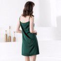 Solid color sexy lining with simulated silk satin suspender bottom pajama skirt minimalist home dress bottom skirt